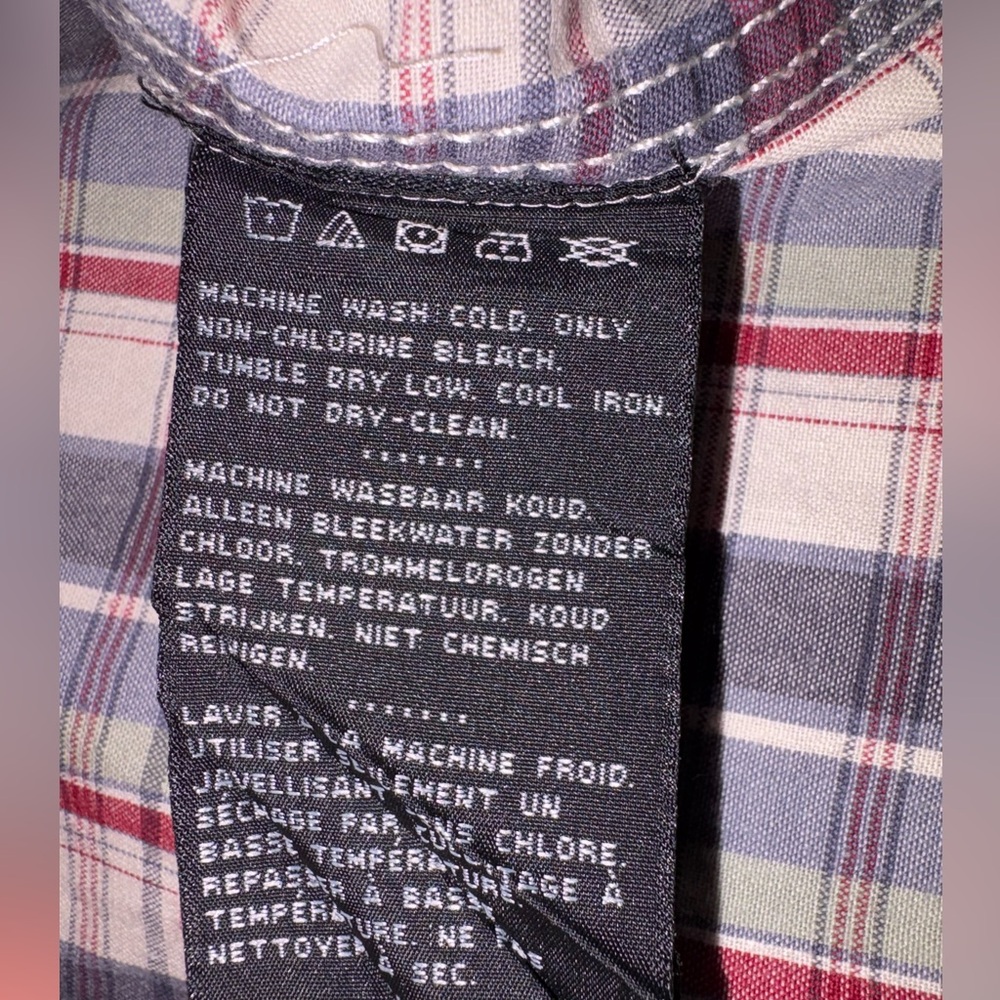 Harley-Davidson Plaid Short Sleeve Button-Up Shirt Red White Blue Men’s XL - Picture 8 of 13